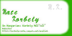 mate korbely business card